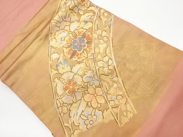 華紋に花唐草模様織出し名古屋帯